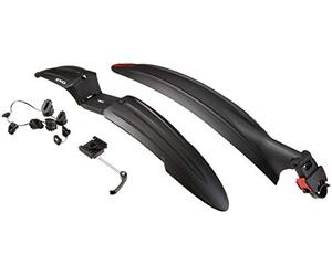 POLISPORT 8622100028 - Guardabarros Delantero y Trasero Cross Country EVO 2-Piezas Universal para Bicicletas de Carretera y Trekking con Ruedas de 26’’, 27,5" y 29" en Color Negro