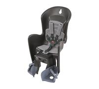 Polisport 8632200029 Bilby CFS AMZ Sillín Trasero Infantil, 9 Meses-6 Años, Arnés Acolchado 5 Puntos, Reposapiés Ajustables, Compatible con Portabultos, Negro/Gris Oscuro