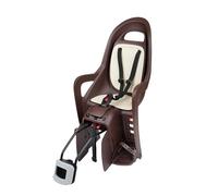 POLISPORT 8640700011 - Groovy Maxi RS Asiento Infantil para Bicicleta - Montaje Trasero, 9 Meses-6 Años, MAX 22 kg, Respaldo Reclinable 20º para Niños, Asiento Ajustable, Marrón Caramelo/Negro