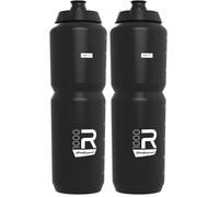 Polisport 8649100013 - Bidón R Collection R1000 de Ciclismo de 1000ml Botella de Agua para Ciclistas Bicicleta Sin BPA en color negro (Paquete de 2)
