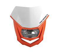 Polisport 8657400001 - Faro Delantero HALO de Polipropileno con lámpara de halógeno Compatible con Todos los Modelos de Motocross/Enduro en Color Blanco/Negro