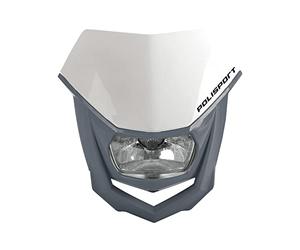 POLISPORT 8657400036 - Faro delantero HALO de polipropileno con lámpara de halógeno compatible con todos los modelos de motocross/enduro en color blanco