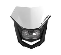 POLISPORT 8657400038 - Faro delantero HALO de polipropileno con lámpara de halógeno compatible con todos los modelos de motocross/enduro en color blanco/naranja