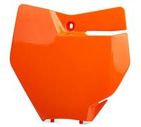 POLISPORT 8664900001 - Portanúmeros frontal réplica OEM fabricado en plástico brillante duradero y resistente compatible con motocicletas KTM en color naranja