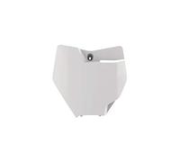 POLISPORT 8666200001 - Portanúmeros Frontal réplica OEM Fabricado en plástico Brillante Duradero y Resistente Compatible con Motocicletas KTM en Color Blanco