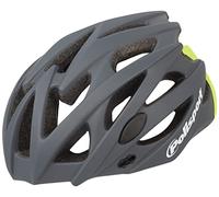 Polisport 8739100025 - Casco Twig Bicicleta Hombres y Mujeres Ajustable Talla L (58-61cm) con Visera Desmontable y certificación CE en Color Gris Oscuro/Amarillo Fluor