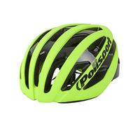 POLISPORT 8742200003 - Casco Light Pro Bicicleta Hombres y Mujeres Ajustable Talla M (52-58cm) con Visera Desmontable y certificación CE en Color Amarillo Fluor Mate/Negro