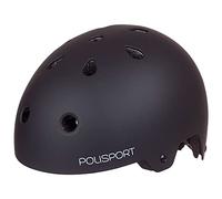 POLISPORT 8742600002 - Casco Urban Pro Bicicleta BMX Skate Monopatin para Adulto Ajustable Talla L (59-61cm) con certificación CE en Color Negro