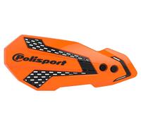 POLISPORT 8308200005 - Paramanos MX FLOW 1 punto de fijación MX-Style fabricado en plástico, kit de montaje incluido compatible con motocicletas KTM, GAS GAS, Husqvarna, Sherco en color naranja/negro