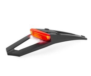 POLISPORT RSP LED 3.0 Extensión guardabarros trasera negra con fuego + iluminación de placa, negro