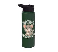 Polite Guilt Mouse Humor Funny Apology Saying Stainless Steel Insulated Water Bottle