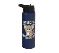 Polite Guilt Mouse Humor Funny Apology Saying Stainless Steel Insulated Water Bottle