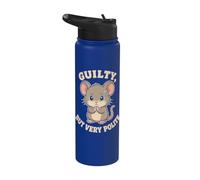 Polite Guilt Mouse Humor Funny Apology Saying Stainless Steel Insulated Water Bottle