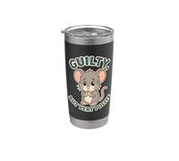Polite Guilt Mouse Humor Funny Apology Saying Vaso térmico de acero inoxidable de doble pared