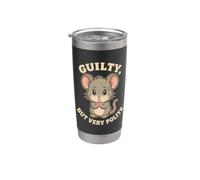 Polite Guilt Mouse Humor Funny Apology Saying Vaso térmico de acero inoxidable de doble pared