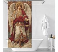 POLIUAWS Angel of Justice and Balance-1 Shower Curtain Anti Mould Proof Resistant Underwater Bath Shower Curtains for Bathroom Wet Room with Hooks Waterproof Washable Fabric 35.43x70.87Inch（90x180cm）