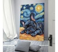 POLIUAWS French Bulldog Puppy Sleeping Bathroom Prints for Walls For Home Modern Decoration Paintings Wall Art 16x24inch(40x60cm)