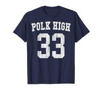 Polk High Football 33 Bundy No Maam - Antiguo Delantero y Trasero Camiseta