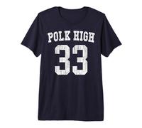 Polk High Football 33 Bundy No Maam - Antiguo Delantero y Trasero Camiseta Premium