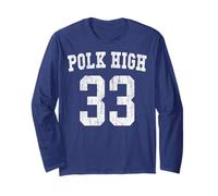 Polk High Football 33 Bundy No Maam - Antiguo Delantero y Trasero Manga Larga
