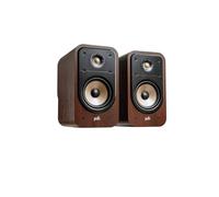 Polk Signature Elite ES20 Bookshelf Speaker - Hi-Res Audio Certified, Dolby Atmos & DTS:X Compatible, 1" Tweeter & 6.5" Woofer, Power Port Technology for Effortless Bass (Pair, Contemporary Walnut)