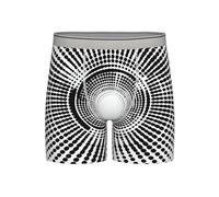 Polka Circle - Calzoncillos tipo bóxer de pierna larga para hombre, transpirables, elásticos, con diseño de remolino, calzoncillos cómodos, gris, M