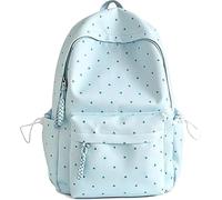 Polka Dot Backpack,Lightweight Foldable Polka Dot Backpack，Blue | Fashion Nylon Large Capacity Polka Dot Bookbag,Women Cute Backpack,Gift for Ladies,Casual Travel Daypack