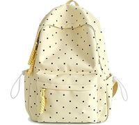 Polka Dot Backpack,Lightweight Foldable Polka Dot Backpack，Yellow | Fashion Nylon Large Capacity Polka Dot Bookbag,Women Cute Backpack,Gift for Ladies,Casual Travel Daypack