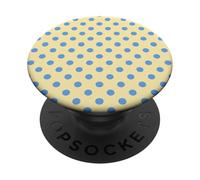 Polka Dot Blue and Yellow Polkadots PopSockets PopGrip Adhesivo