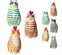 Polka Dot Cat Vase, Hand-Painted Cat Vase Collection, Whimsical Adorable Flower Vases Bud, Funny Unique Tiny Animal Vases, Creative Cats for Office Home Decor, Perfect for Cats Lovers(3PCS*Set*B)