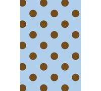 Polka Dot College Ruled Notebook - 120 Pages, 6"x9", Pale Blue Cover with Brown Polka Dots
