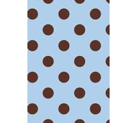 Polka Dot College Ruled Notebook - 120 Pages, 6"x9", Pale Blue Hardcover with Brown Polka Dots