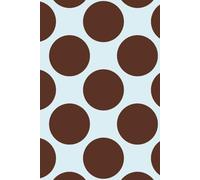 Polka Dot College Ruled Notebook - 120 Pages, 6"x9", Pale Blue Hardcover with Giant Brown Polka Dots