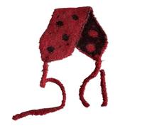 Polka Dot Jacquard Contrasting Color Knitted Headscarf Women Autumn and Winter Warm Ear Protection Versatile Earmuffs(Red)