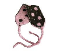 Polka Dot Jacquard Contrasting Color Knitted Headscarf Women Autumn and Winter Warm Ear Protection Versatile Earmuffs(Color4)