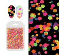 Polka Dot Nail Art Cricle Glitter Ronda Nail Lentejuelas Arcos de Nail Art para la Decoración de Uñas Ojo Cara Cuerpo Maquillaje DIY Lazos de Brillo para Uñas Navidad Estacional para