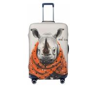 Polka Dot Rhino Welcome - Fundas de equipaje de viaje - Fundas elásticas para maletas protectoras para equipaje de 18 a 32 pulgadas, Negro -, G