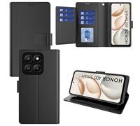 Pollachi 9 Tarjetas Cartera Funda con Honor 400 Smart Magnética Funda Cartera de Piel(9 Tarjeteros y Soporte),Puede Utilizarse como Soporte,Anti-Polvo,Anti-Goteo-Negro