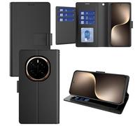 Pollachi Funda Magnética Compatible con Honor Magic 7 5G,Funda Cartera de Piel con 9 Tarjeteros y Soporte,Carcasa Cubierta Protectora Cuero Antigolpes para Magic 7 5G,Negro