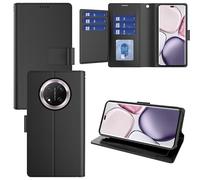 Pollachi Funda Magnética Compatible con Honor Magic 7 Lite 5G,Funda Cartera de Piel con 9 Tarjeteros y Soporte,Carcasa Cubierta Protectora Cuero Antigolpes para Magic 7 Lite 5G,Negro