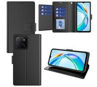 Pollachi Funda Magnética Compatible con Honor X5b,Funda Cartera de Piel con 9 Tarjeteros y Soporte,Carcasa Cubierta Protectora Cuero Antigolpes para Honor X5b,Negro