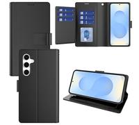 Pollachi Funda Magnética Compatible con Samsung Galaxy S25 5G,Funda Cartera de Piel con 9 Tarjeteros y Soporte,Carcasa Cubierta Protectora Cuero Antigolpes para Samsung S25 5G,Negro