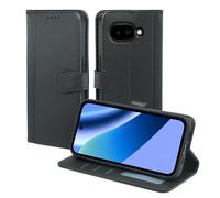 Pollachi Funda para Google Pixel 10a(3 Cartas) Cover Cuero PU Magnética Estuche para Google Pixel 10a Funda Cartera,Botón Pequeño Redondo Soporte Plegable-Negro