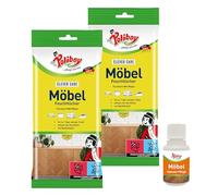 Polliboy - Toallitas húmedas para muebles, para todas las superficies, madera, plástico, metal, toallitas húmedas multiusos para el hogar, 2 x 24 toallitas, con muestra de muebles, fabricado en