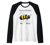 Pollinating Bee Keeper Joke Funny Anatomy of Bumblebees Camiseta Manga Raglan