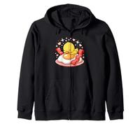 Pollito Kawaii sobre Huevo Frito Y Tocino Tierno Sudadera con Capucha