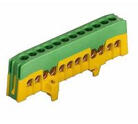 Pollmann PE12-F2 - Terminal de protección (12 pines, 1 unidad), color verde y amarillo