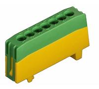 Pollmann PE7-F2 - Terminal de protección (7 pines, 1 unidad), color verde y amarillo