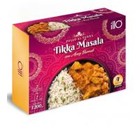 Pollo al Curry Tikka Masala con Arroz Basmati - Plato Preparado Gourmet Sin Gluten - Formato Familiar 4 Raciones (1,2kg) - Comida Preparada Lista en 5 Minutos - NEXU