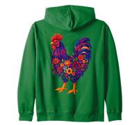 Pollo Colorido Floral, Amante del Pollo Agricultor de Animales Mujeres Sudadera con Capucha